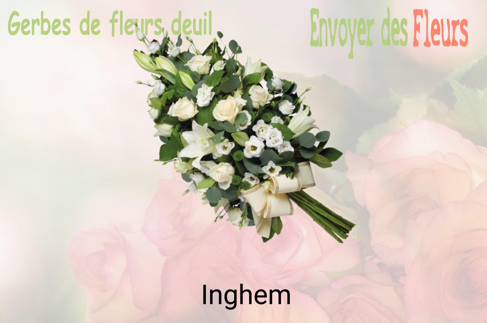 Gerbe de fleurs de deuil livrée à Inghem